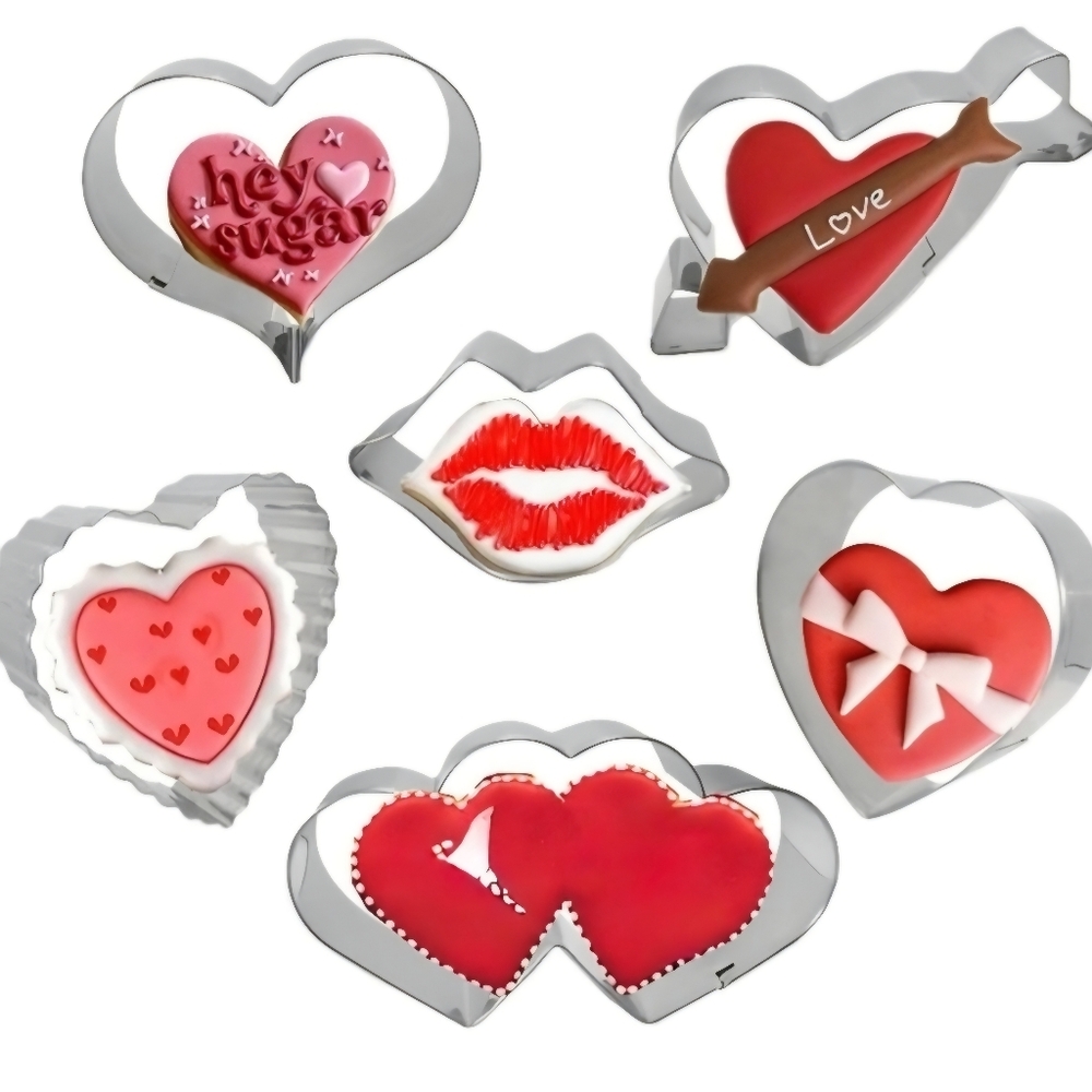 1 box of Q-Baker with 6 stainless steel cookie cutters.